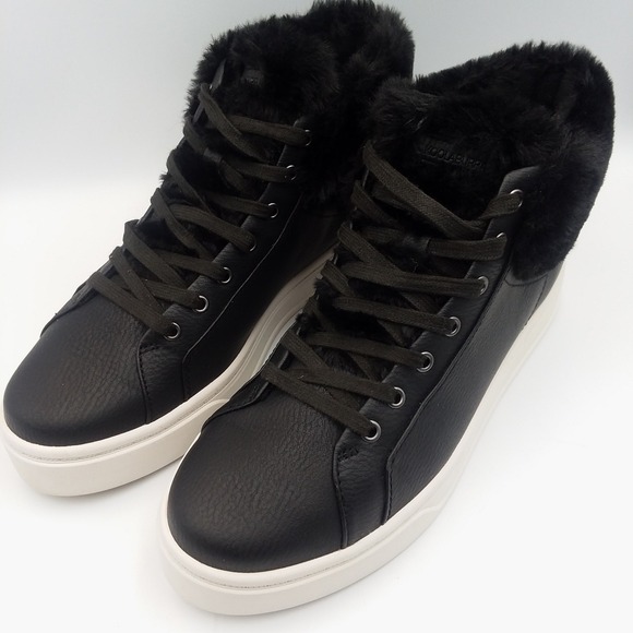Koolaburra by UGG Shoes - Koolaburra by UGG Sundell Fuzz Chukka Women's 10 Black High Top Sneakers Lace Up